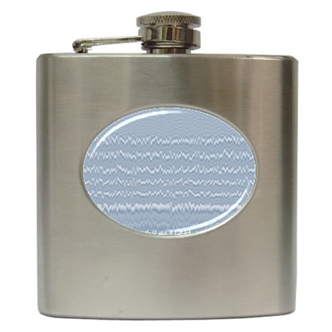 Boho Faded Blue Stripes Hip Flask (6 oz) from ArtsNow.com Front