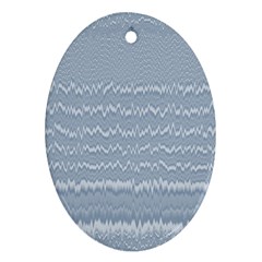 Boho Faded Blue Stripes Oval Ornament (Two Sides) from ArtsNow.com Back