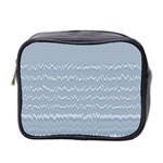 Boho Faded Blue Stripes Mini Toiletries Bag (Two Sides)