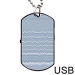 Boho Faded Blue Stripes Dog Tag USB Flash (Two Sides)
