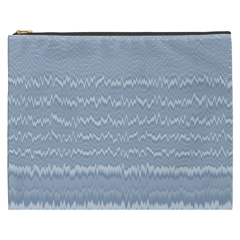 Boho Faded Blue Stripes Cosmetic Bag (XXXL) from ArtsNow.com Front