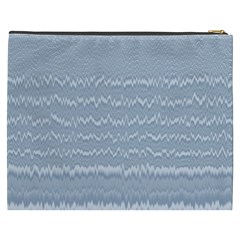 Boho Faded Blue Stripes Cosmetic Bag (XXXL) from ArtsNow.com Back