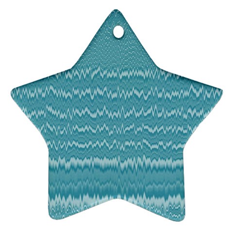 Boho Teal Stripes Ornament (Star) from ArtsNow.com Front
