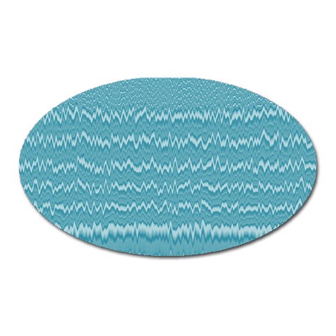 Boho Teal Stripes Oval Magnet from ArtsNow.com Front