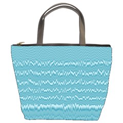 Boho Teal Stripes Bucket Bag from ArtsNow.com Front