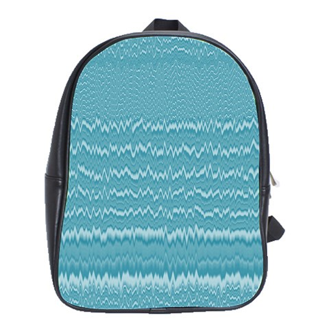Boho Teal Stripes School Bag (Large) from ArtsNow.com Front