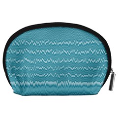 Boho Teal Stripes Accessory Pouch (Large) from ArtsNow.com Back