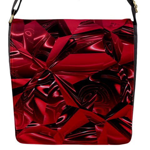 Candy Apple Crimson Red Flap Closure Messenger Bag (S) from ArtsNow.com Front