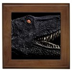 Trex Dinosaur Head Dark Poster Framed Tile