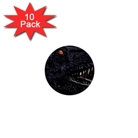 Trex Dinosaur Head Dark Poster 1  Mini Buttons (10 pack)  from ArtsNow.com Front