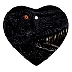 Trex Dinosaur Head Dark Poster Heart Ornament (Two Sides)
