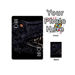 King Trex Dinosaur Head Dark Poster Playing Cards 54 Designs (Mini) from ArtsNow.com Front - SpadeK