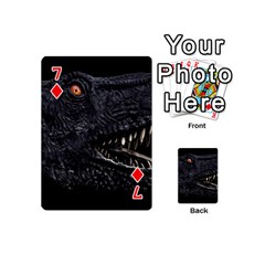 Trex Dinosaur Head Dark Poster Playing Cards 54 Designs (Mini) from ArtsNow.com Front - Diamond7