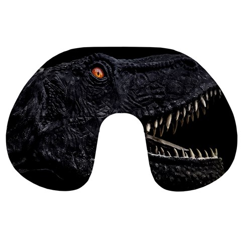 Trex Dinosaur Head Dark Poster Travel Neck Pillow from ArtsNow.com Front