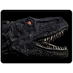 Trex Dinosaur Head Dark Poster Double Sided Fleece Blanket (Large)  from ArtsNow.com 80 x60  Blanket Back