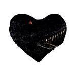 Trex Dinosaur Head Dark Poster Standard 16  Premium Flano Heart Shape Cushions