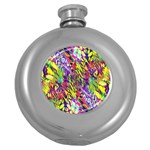 Colorful Jungle Pattern Round Hip Flask (5 oz)
