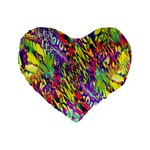 Colorful Jungle Pattern Standard 16  Premium Flano Heart Shape Cushions
