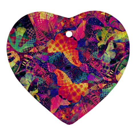Colorful Boho Abstract Art Ornament (Heart) from ArtsNow.com Front