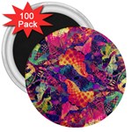 Colorful Boho Abstract Art 3  Magnets (100 pack)