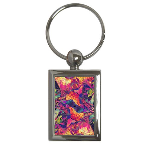 Colorful Boho Abstract Art Key Chain (Rectangle) from ArtsNow.com Front