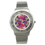 Colorful Boho Abstract Art Stainless Steel Watch