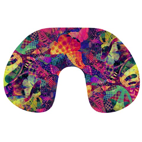 Colorful Boho Abstract Art Travel Neck Pillow from ArtsNow.com Front