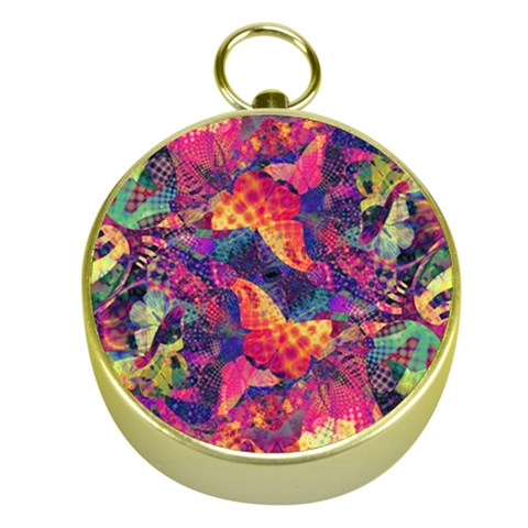 Colorful Boho Abstract Art Gold Compasses from ArtsNow.com Front