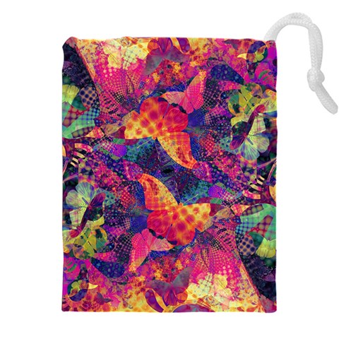 Colorful Boho Abstract Art Drawstring Pouch (5XL) from ArtsNow.com Front