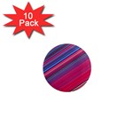 Boho Pink Blue Stripes 1  Mini Magnet (10 pack) 