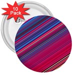 Boho Pink Blue Stripes 3  Buttons (10 pack) 