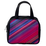 Boho Pink Blue Stripes Classic Handbag (One Side)