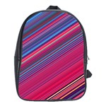 Boho Pink Blue Stripes School Bag (XL)