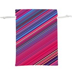 Boho Pink Blue Stripes  Lightweight Drawstring Pouch (XL)