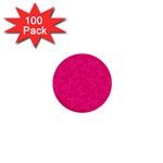 Magenta Pink Butterflies Pattern 1  Mini Buttons (100 pack) 