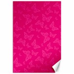 Magenta Pink Butterflies Pattern Canvas 24  x 36 