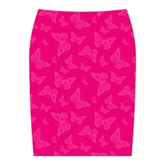 Magenta Pink Butterflies Pattern Midi Wrap Pencil Skirt from ArtsNow.com Back