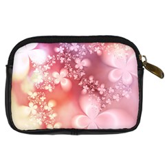 Boho Pastel Pink Floral Print Digital Camera Leather Case from ArtsNow.com Back