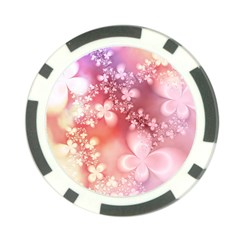 Boho Pastel Pink Floral Print Poker Chip Card Guard (10 pack) from ArtsNow.com Front