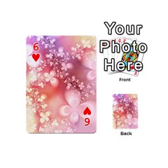 Boho Pastel Pink Floral Print Playing Cards 54 Designs (Mini) from ArtsNow.com Front - Heart6