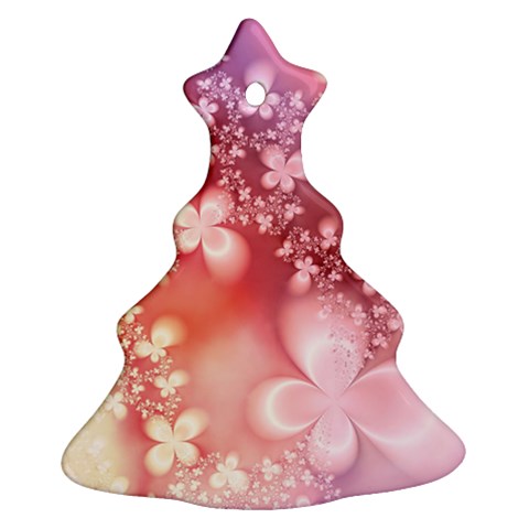 Boho Pastel Pink Floral Print Ornament (Christmas Tree)  from ArtsNow.com Front