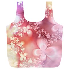 Boho Pastel Pink Floral Print Full Print Recycle Bag (XL) from ArtsNow.com Back