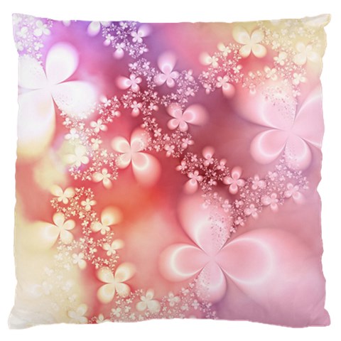 Boho Pastel Pink Floral Print Standard Flano Cushion Case (Two Sides) from ArtsNow.com Front