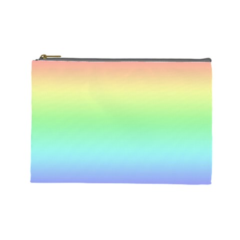 Pastel Rainbow Ombre Cosmetic Bag (Large) from ArtsNow.com Front