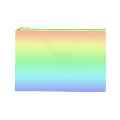 Pastel Rainbow Ombre Cosmetic Bag (Large) from ArtsNow.com Front