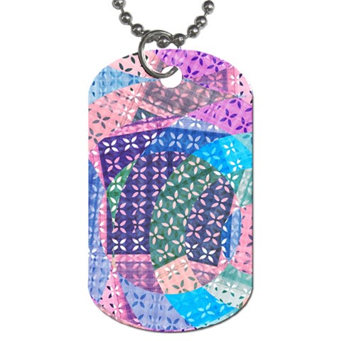Boho Patchwork Dog Tag (One Side) from ArtsNow.com Front