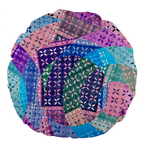 Boho Patchwork Large 18  Premium Round Cushions from ArtsNow.com Front