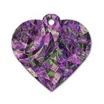 Boho Violet Mosaic Dog Tag Heart (One Side)