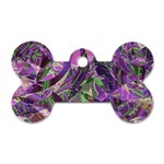 Boho Violet Mosaic Dog Tag Bone (Two Sides)