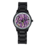 Boho Violet Mosaic Stainless Steel Round Watch